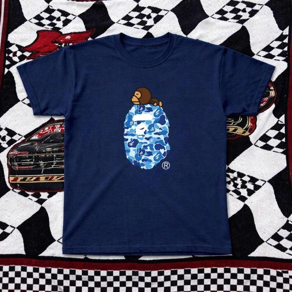 Navy Blue Bape Streetwear Tee